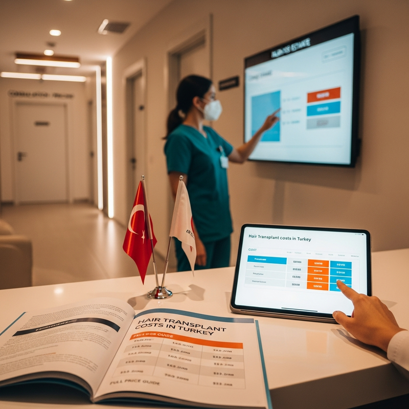 Turkey hair transplant cost breakdown infographic for FUE graft pricing