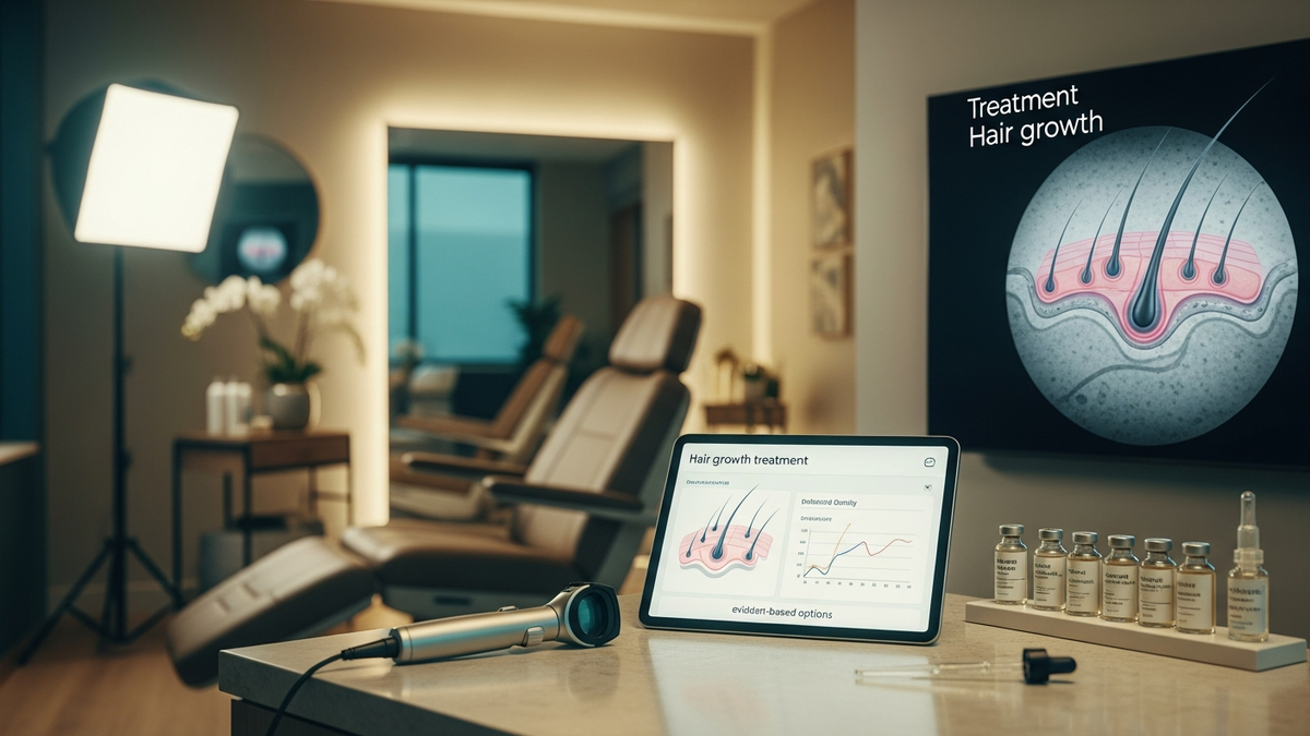 Treatment hair growth options for men and women using medical care and procedures