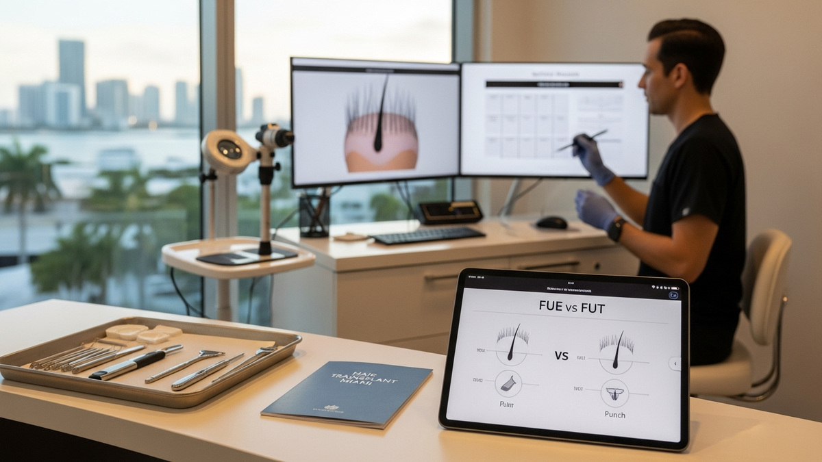 Hair transplant Miami consultation for FUE and FUT options