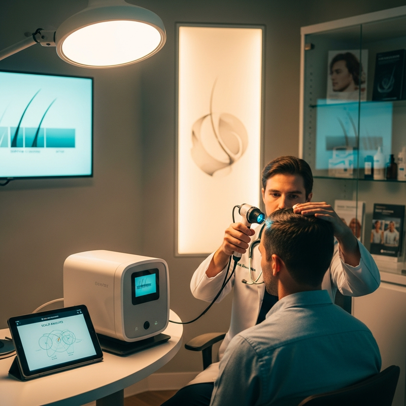 Hair loss treatment in men options chart for medications, PRP, and hair transplant