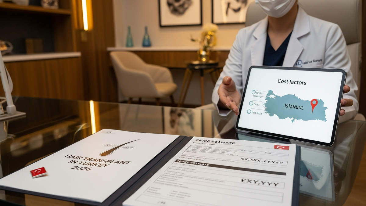 Hair transplant in Turkey cost guide showing FUE graft placement planning