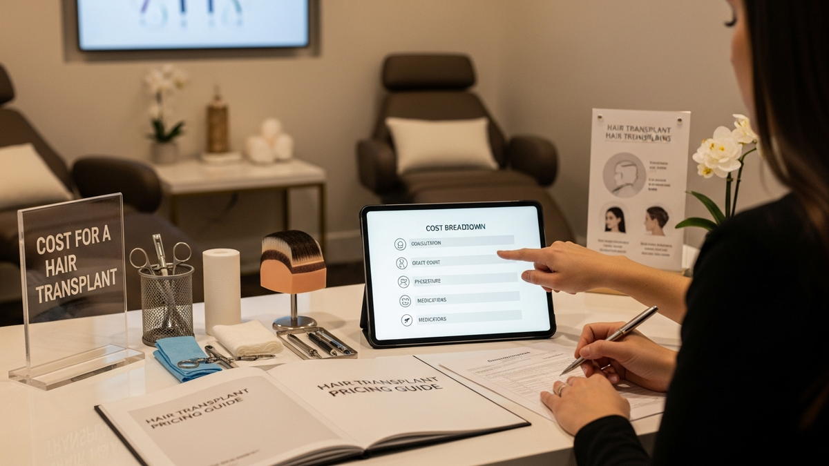 Cost for a hair transplant pricing guide covering FUE and FUT