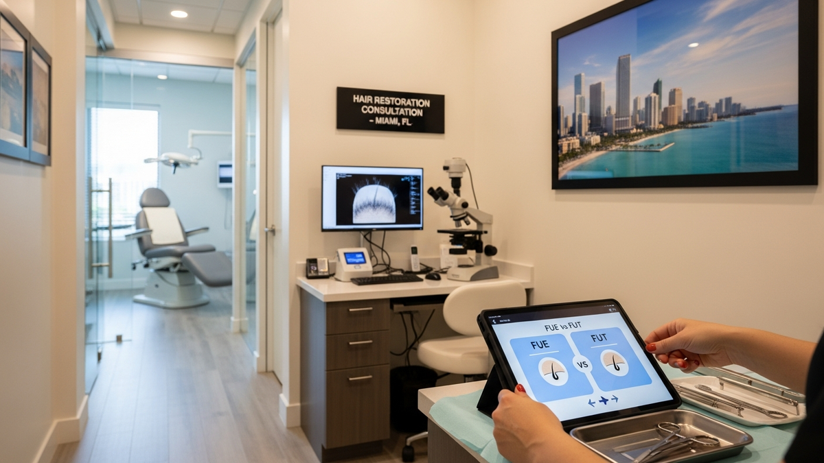 Hair transplant in Miami Florida consultation for FUE and FUT planning