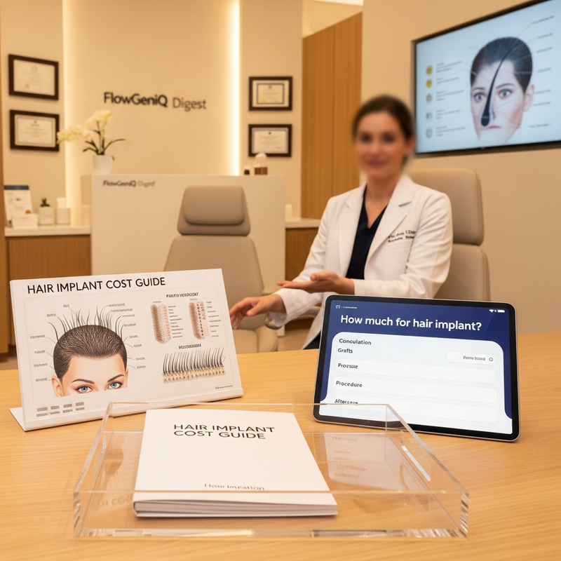 Hair transplant clinic consultation for estimating how much for hair implant costs