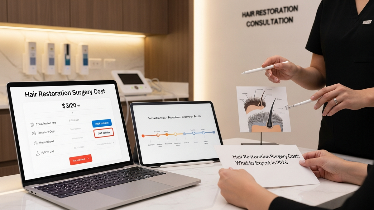 Hair restoration surgery cost checklist comparing FUE and FUT pricing