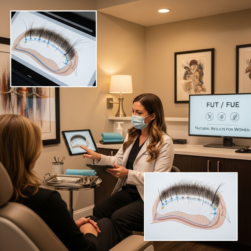 Female hair transplant results planning for natural density