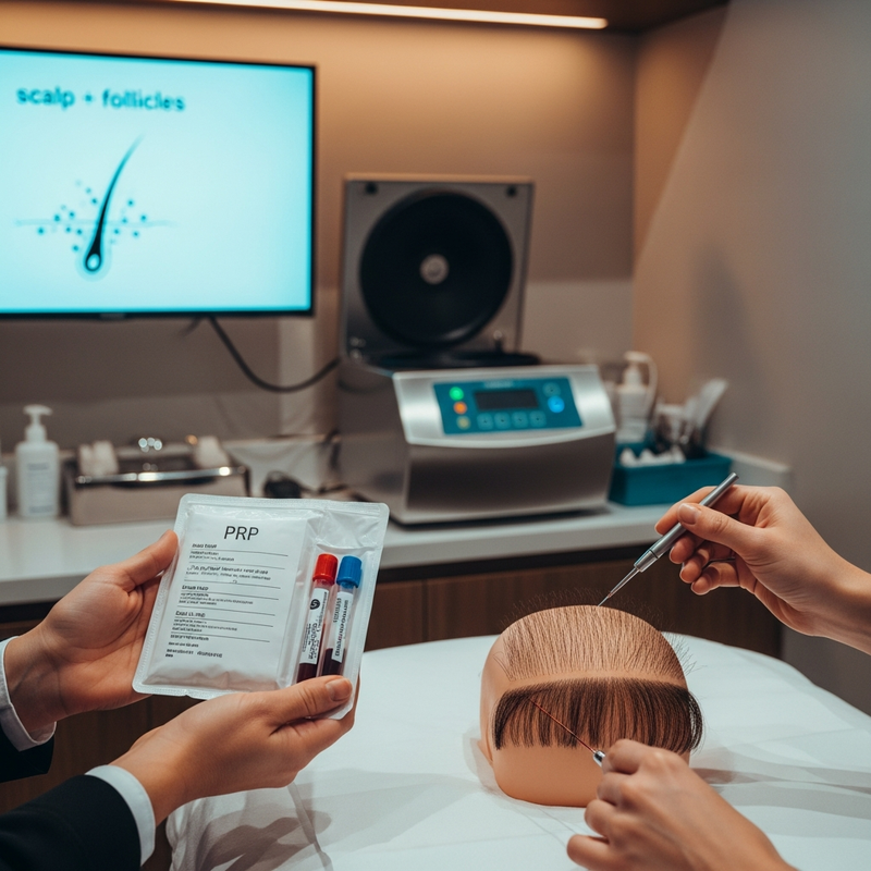 PRP injections for hair loss targeting thinning areas of the scalp