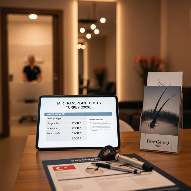 Hair transplant costs Turkey: close-up of hair graft planning chart and surgeon consultation notes