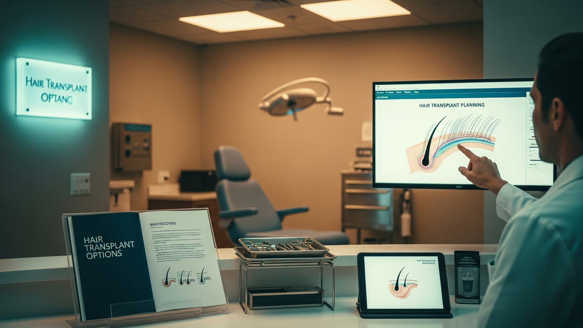 Hair transplant clinics consultation for FUE and FUT in a modern clinic setting