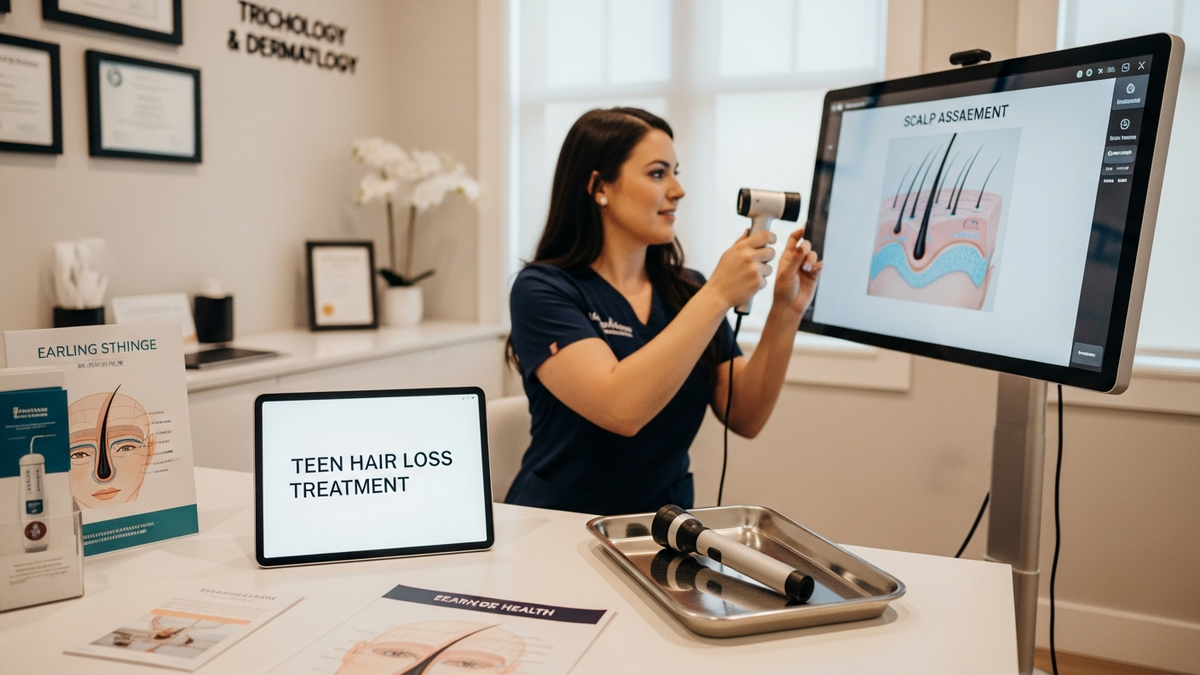 Teenage hair loss treatment plan for teens with scalp evaluation and care steps