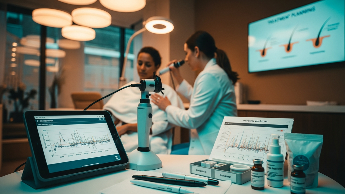 Treatment for loss of hair options with medical and surgical planning