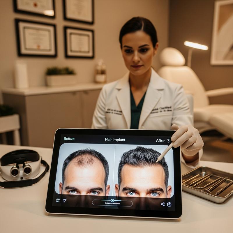 Hair transplant grafting procedure for natural hair implant before after results