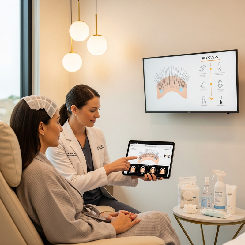 Hair transplant ladies consultation for FUE and FUT options