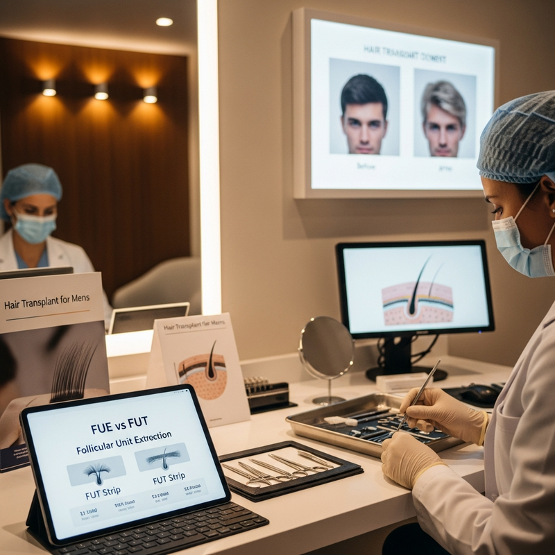 Hair transplant for mens FUE vs FUT comparison and recovery planning