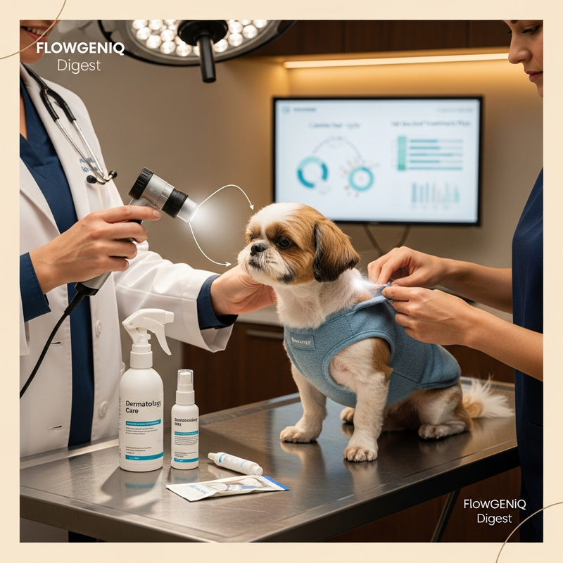 Dog hair loss treatment plan checklist with skin care and parasite prevention