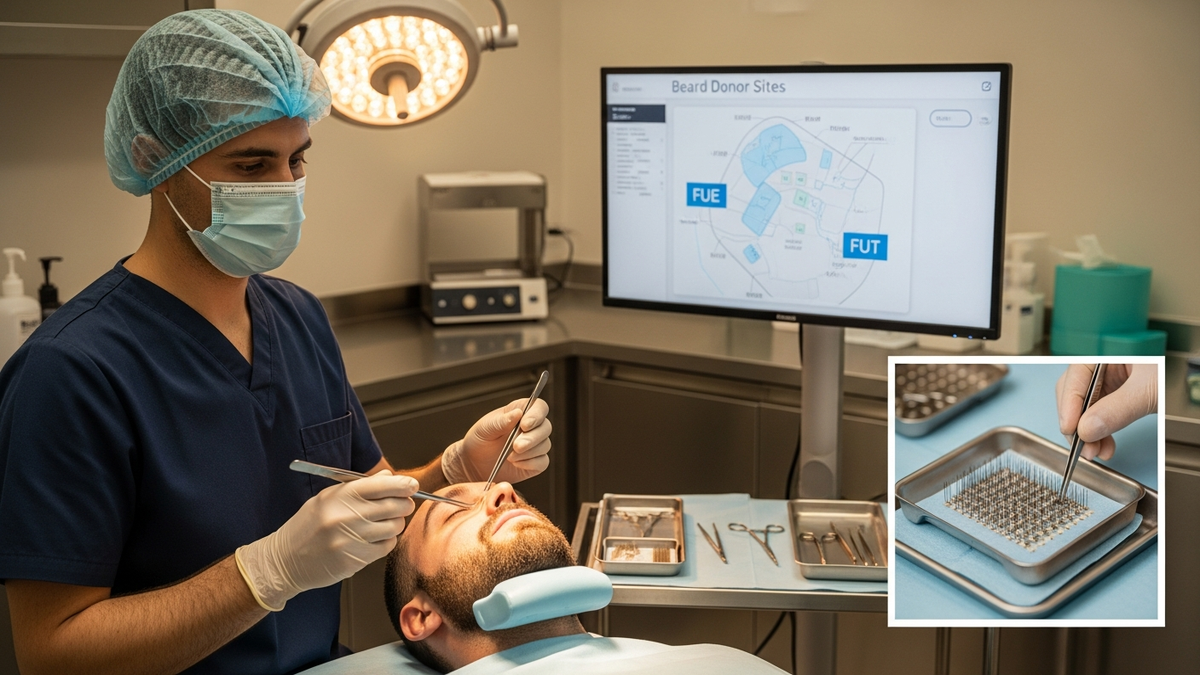 Beard hair transplant planning for natural jawline coverage