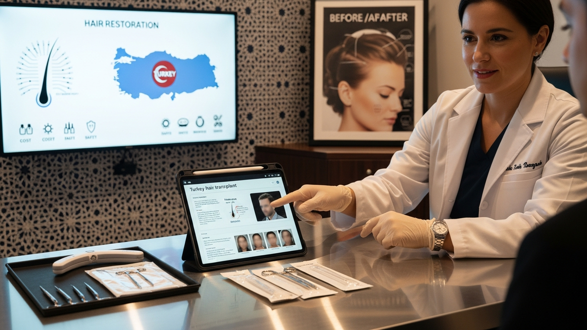 Turkey hair transplant clinic consultation for FUE and FUT planning