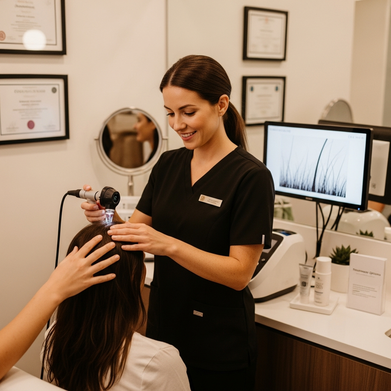 Ladies hair loss treatment timeline showing months to visible regrowth