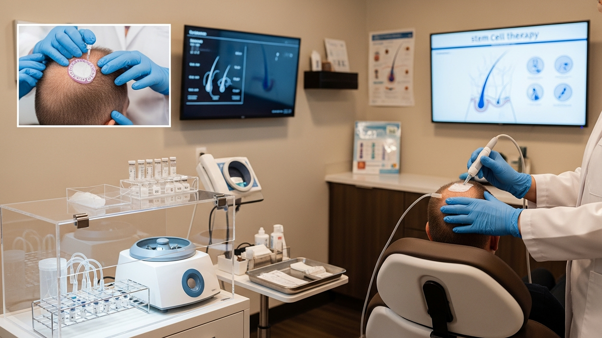 Hair loss stem cell treatment consultation for thinning hair and scalp assessment