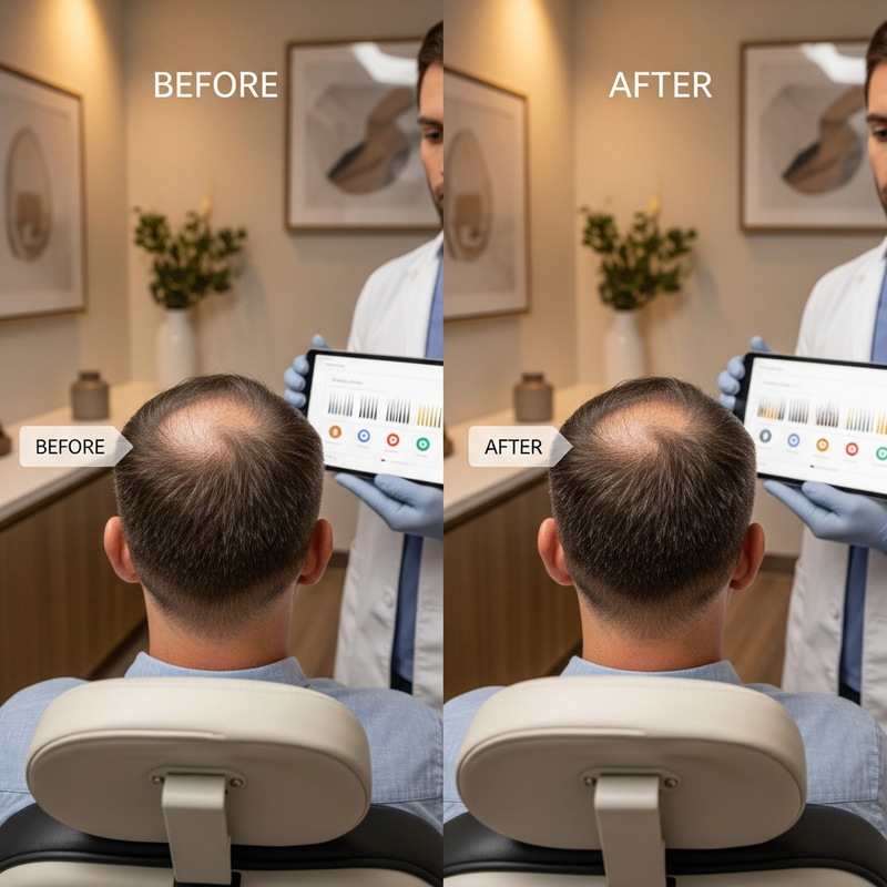 hair transplant after months 0 to 12 growth progression overview