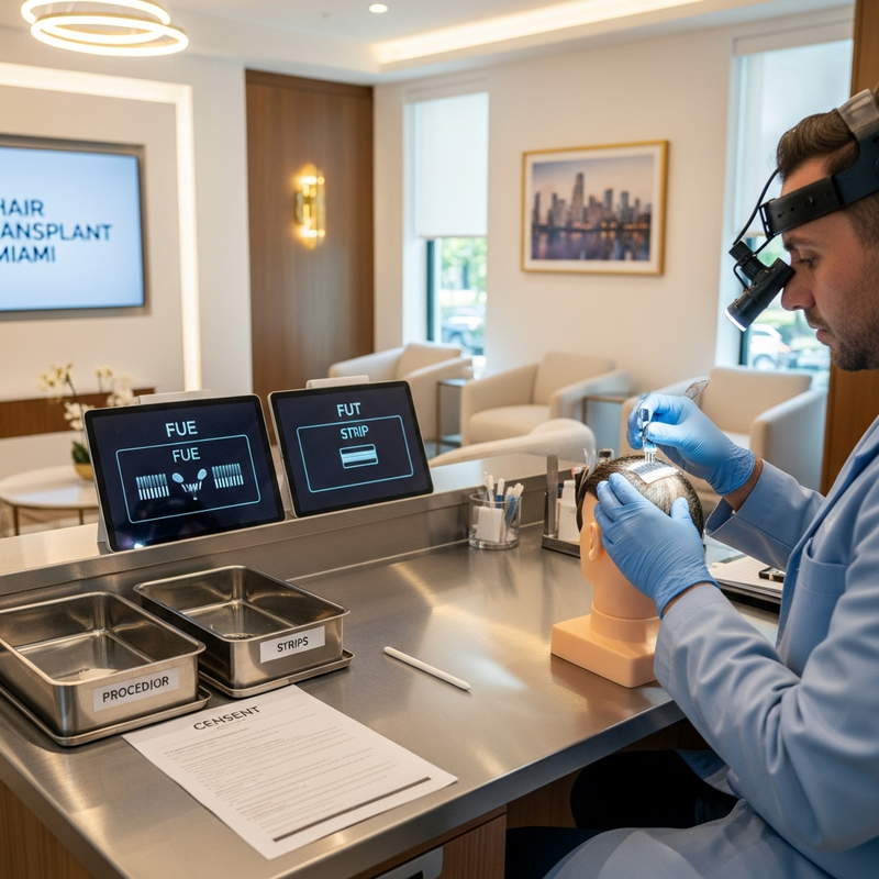 Hair transplant Miami FUE vs FUT comparison for natural results