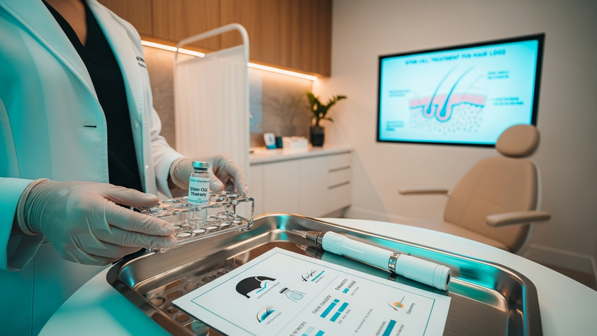 Stem cell treatment for hair loss supporting follicle growth with regenerative therapy