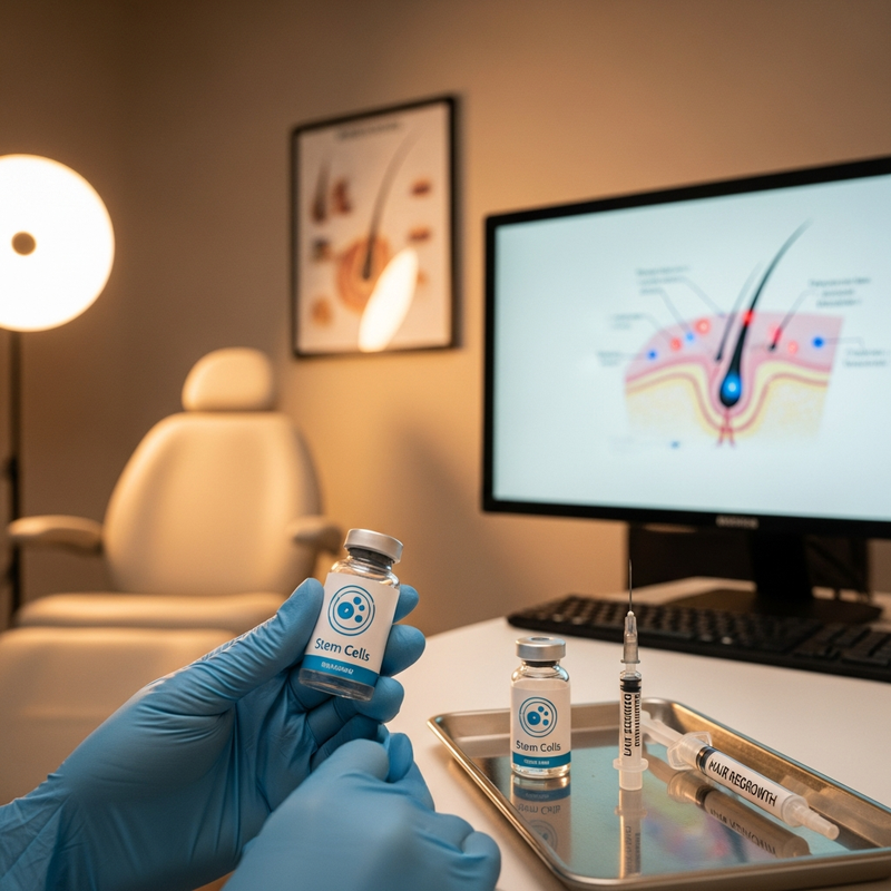Stem cell hair loss treatment consultation and scalp assessment