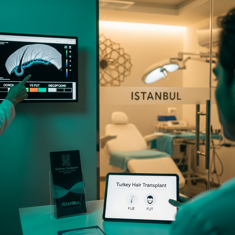 Turkey hair transplant results planning—FUE grafts and natural hairline design visual guide