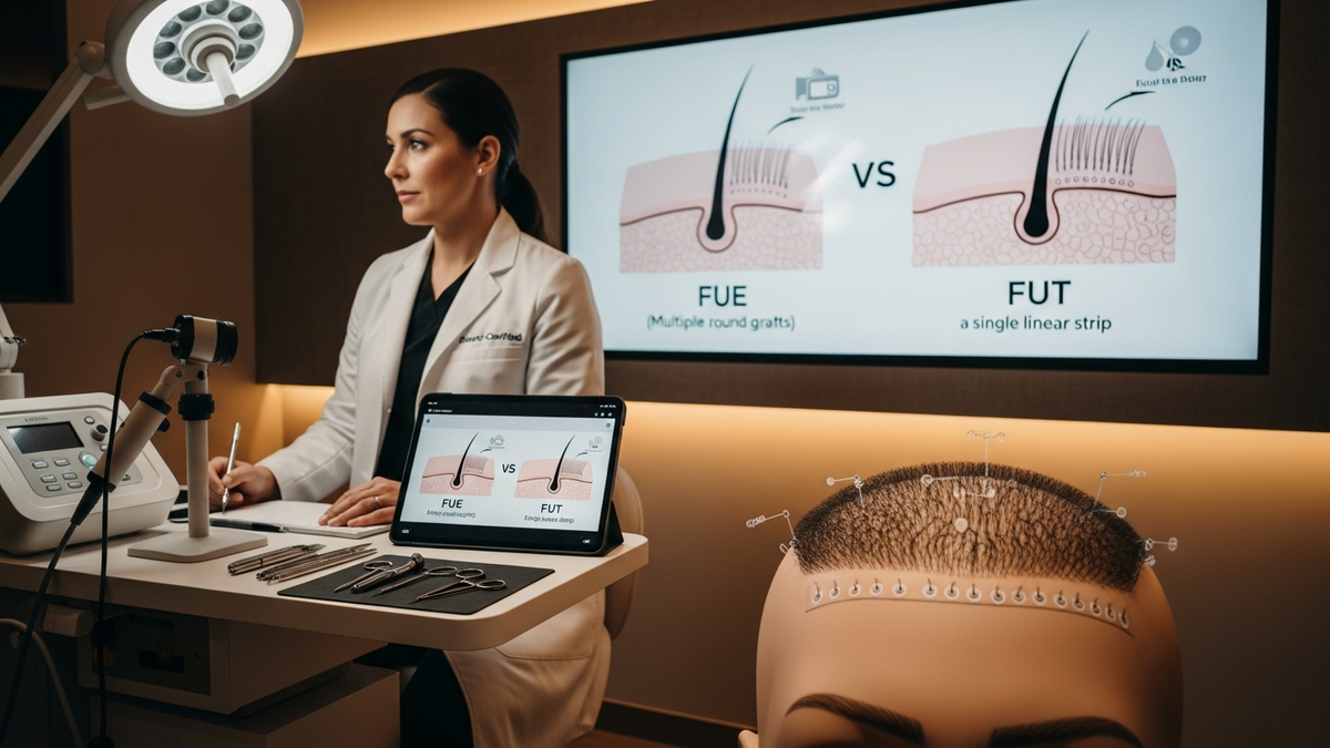 Male hair transplant results showing natural hairline restoration