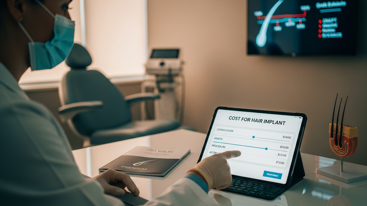 Cost for hair implant guide showing pricing factors and consultation checklist