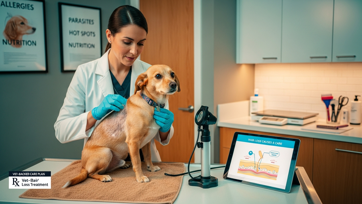 Dogs hair loss treatment checklist for vet diagnosis, itching relief, and coat regrowth