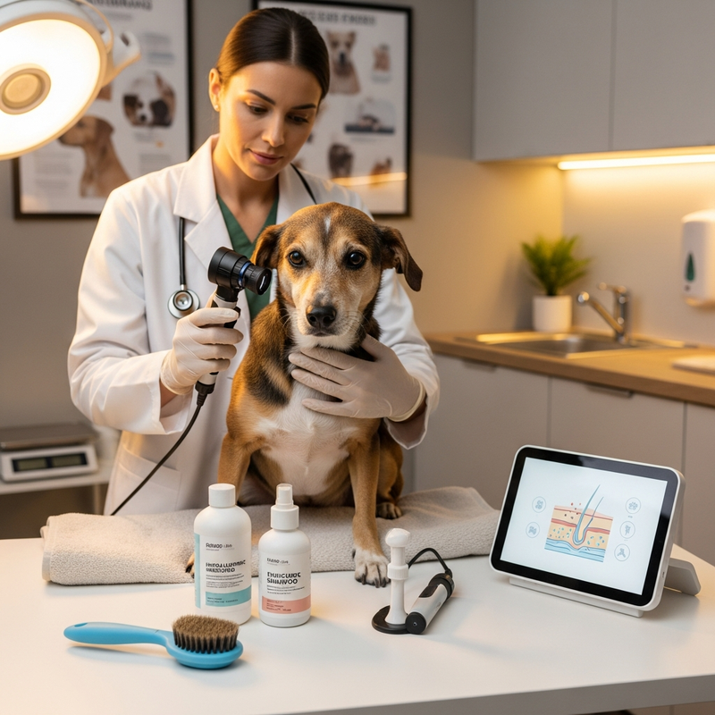 Dog hair loss treatment plan checklist for allergies, parasites, and skin infections