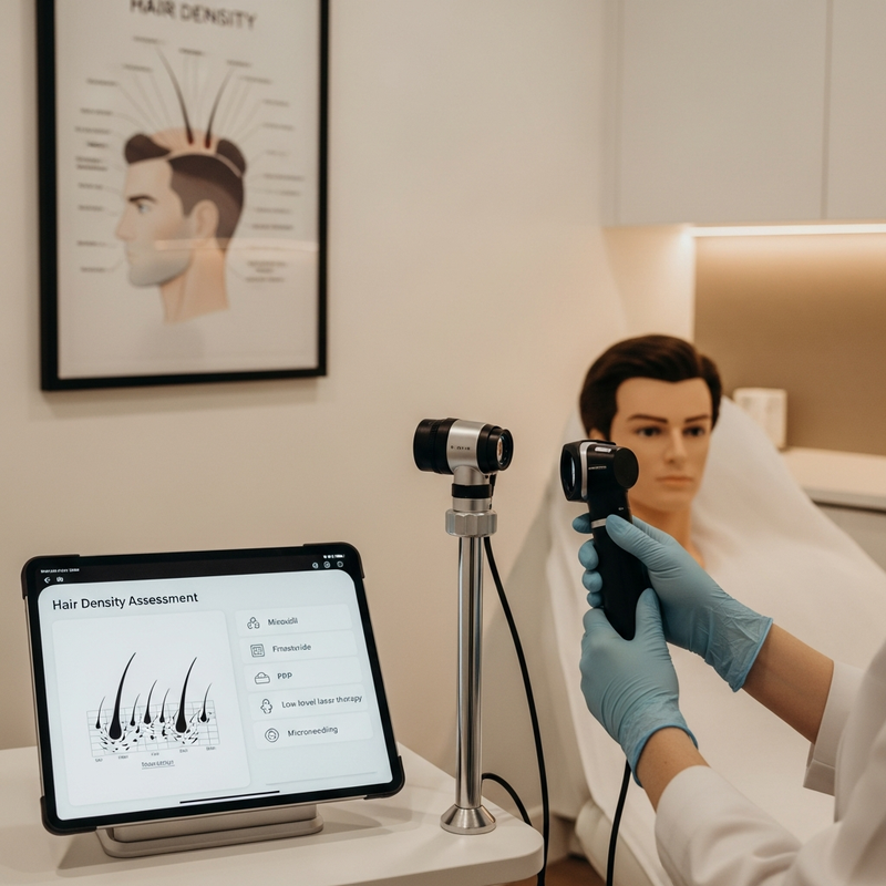 Men hair transplant FUE option for androgenetic alopecia density restoration