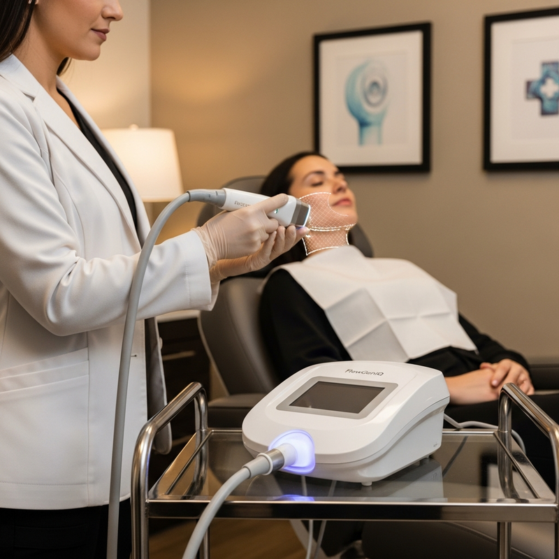 Skin tightening results showing improved firmness and texture