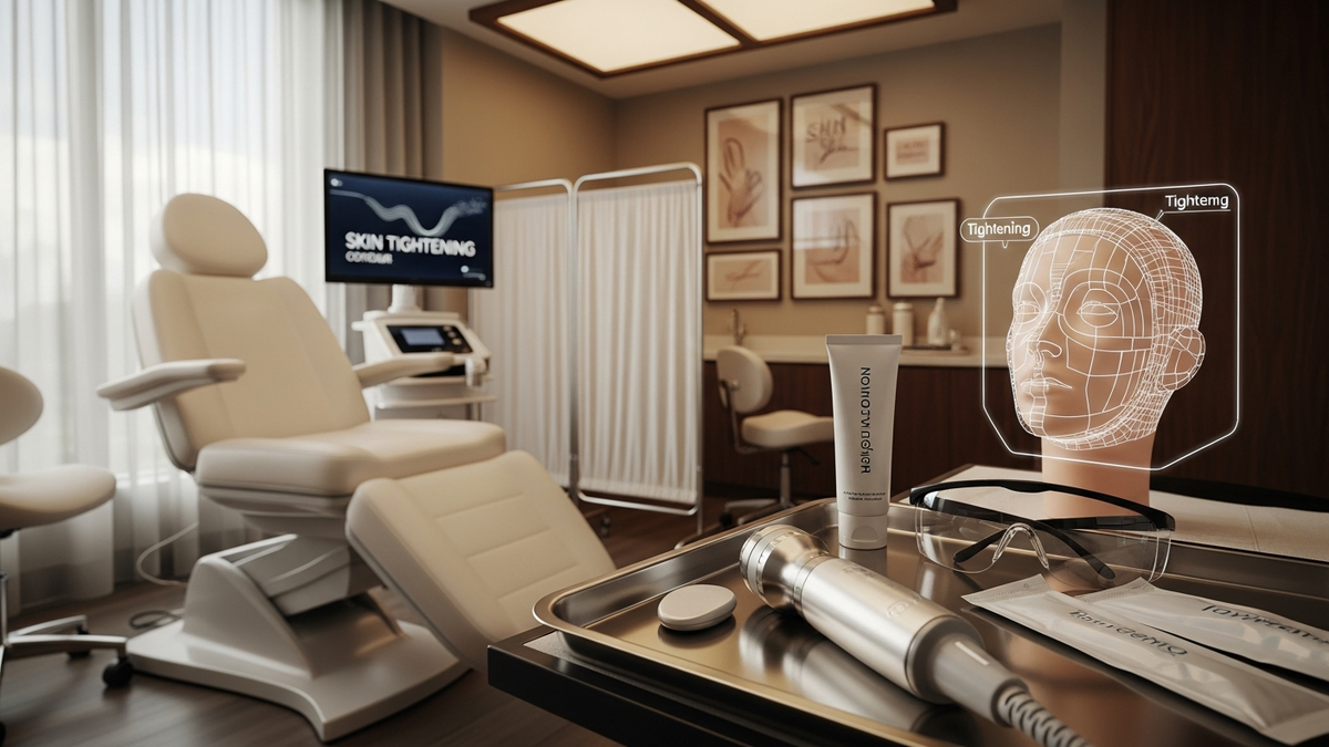 Non surgical skin tightening procedures improving skin firmness and texture