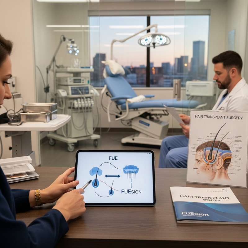 FUE hair transplant planning in Denver at FUEsion Hair Clinics Denver