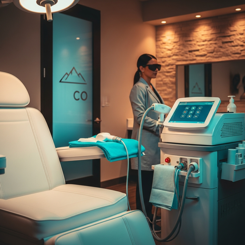Laser hair removal Littleton CO treatment with cooling and protective eyewear