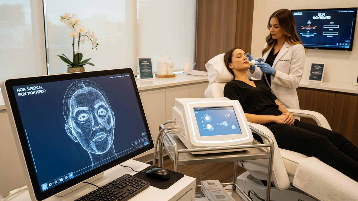 Non-surgical skin tightening treatment at a medical spa in Littleton