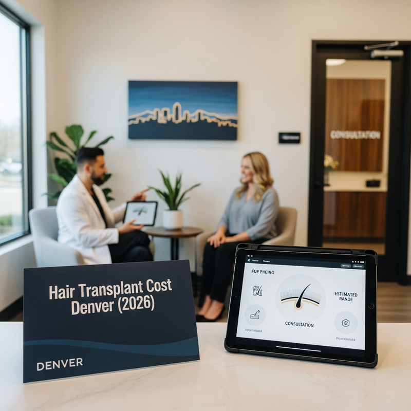 Hair transplant cost estimate for Denver patients using FUEsion AI simulator
