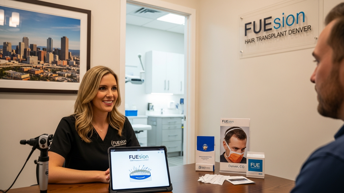 Hair transplant in Denver Colorado consultation with AI & AR-assisted FUE planning