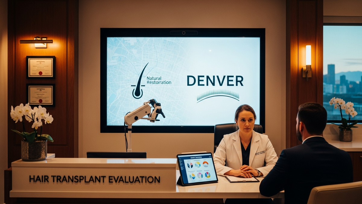 Denver hair transplant consultation with FUEsion Hair Clinics team planning natural density