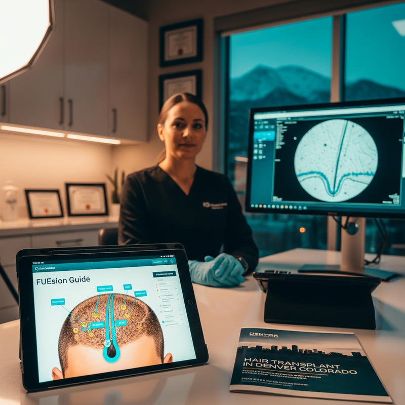 Denver hair transplant results planning with FUEsion AI & AR-assisted FUE technique