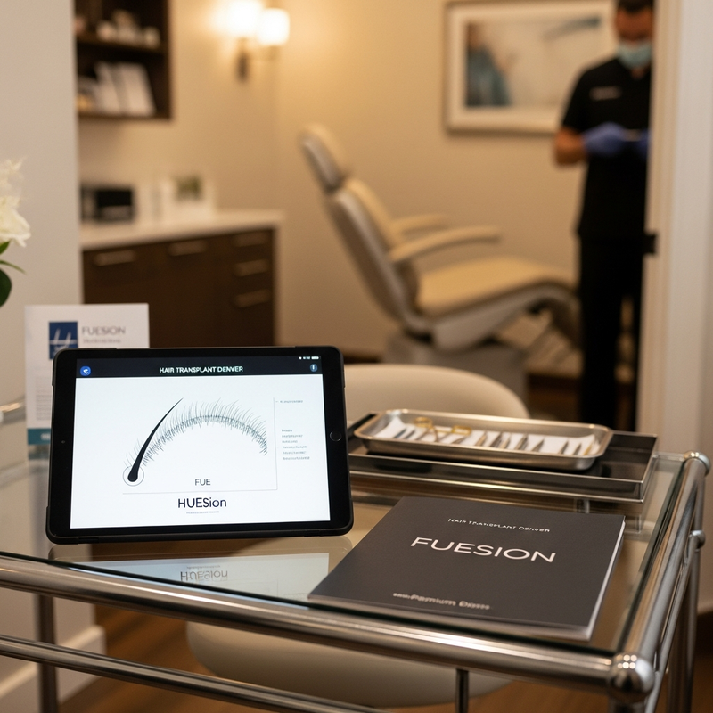 AI-assisted FUE planning for hair transplant Denver at FUEsion Hair Clinics