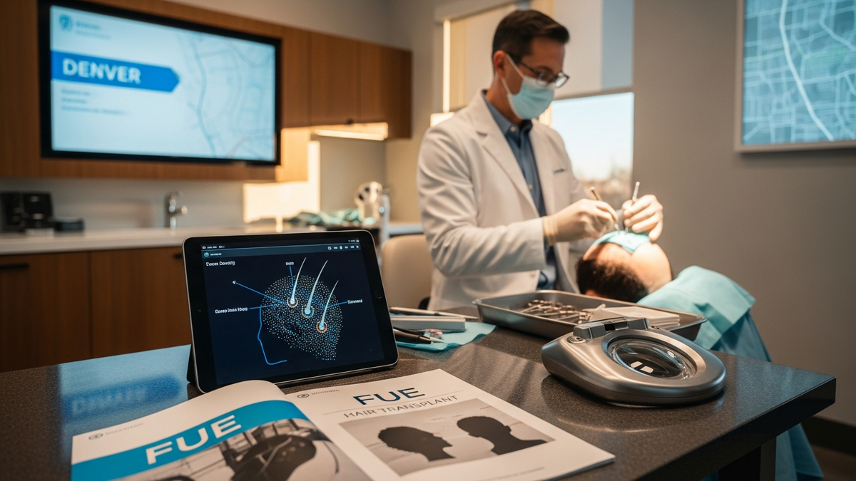 Denver hair transplant surgery consultation at FUEsion Hair Clinics