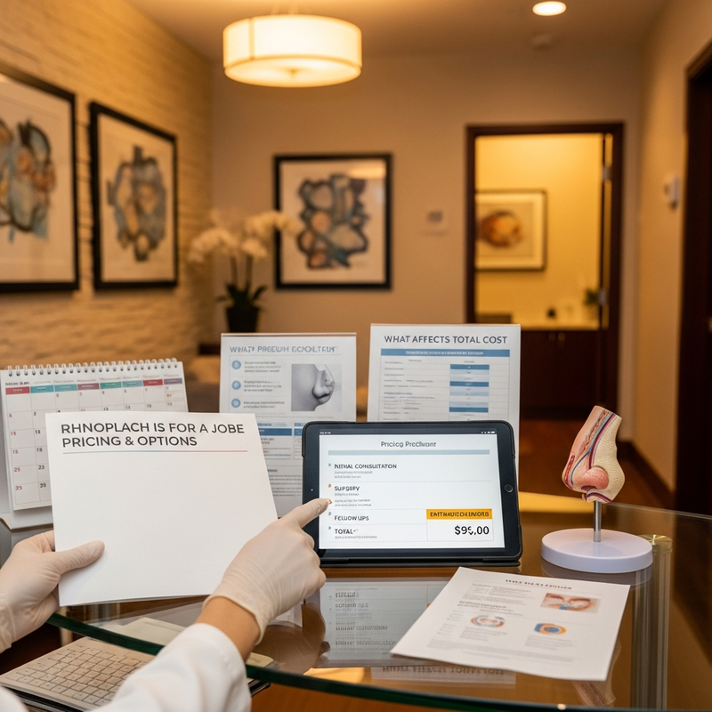 Nose job cost guide: surgeon explains rhinoplasty and breathing-focused alternatives during a consultation in Beverly Hills.
