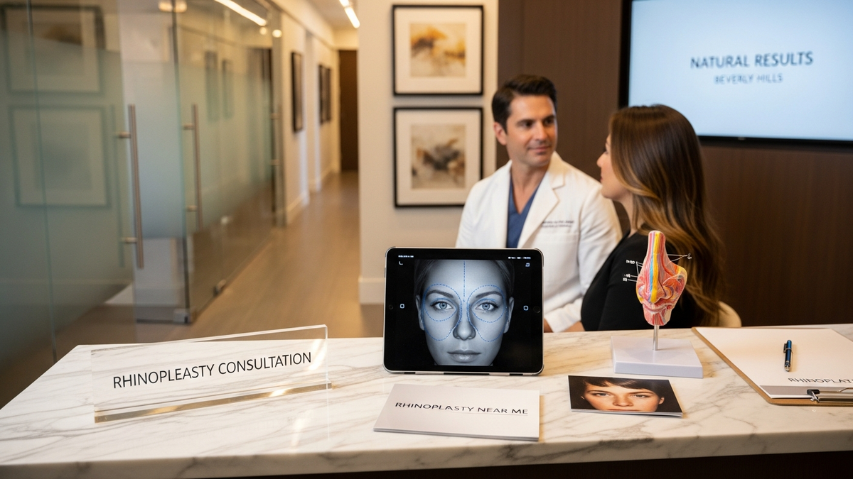 Rhinoplasty near me: consultation-ready facial plastic surgery environment in Beverly Hills with natural results focus