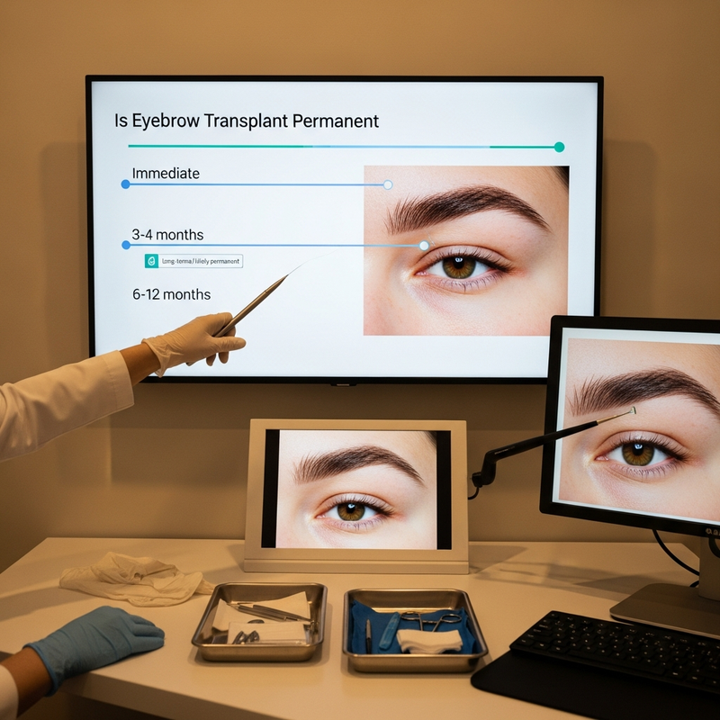 Close-up illustration of natural eyebrow restoration concept related to “is eyebrow transplant permanent”