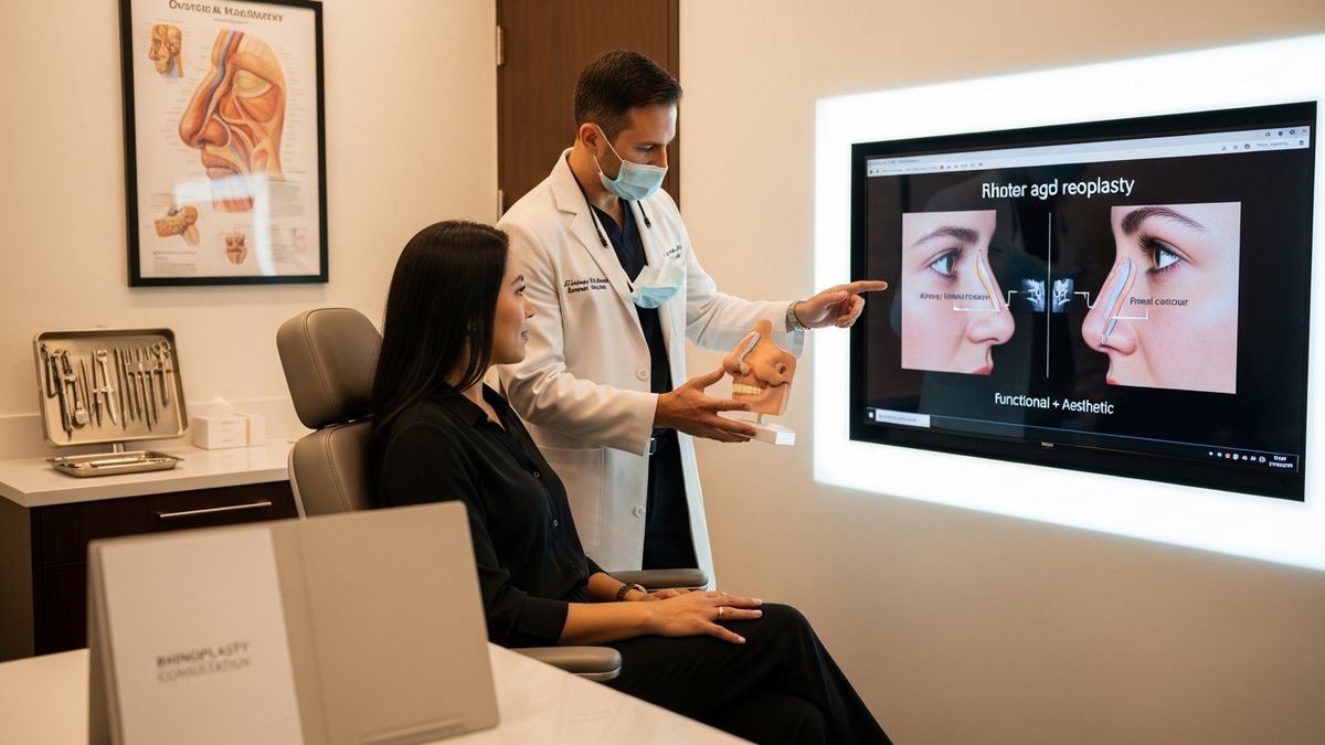 Plastic surgeon for rhinoplasty consultation in Beverly Hills with Dr. Hootan Zandifar discussing natural nose reshaping and functional breathing goals