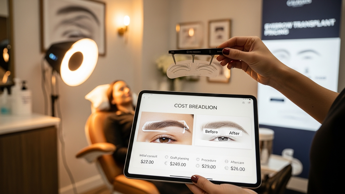 How much is a eyebrow transplant cost guide with eyebrow transplant consultation imagery