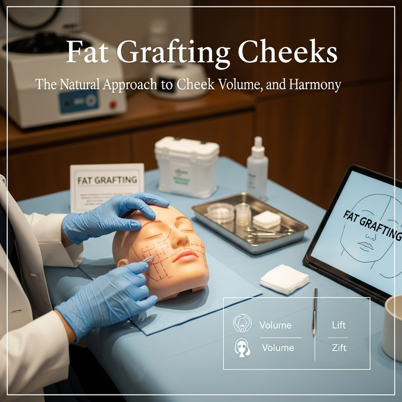 Close-up of cheek contour analysis for fat grafting cheeks using facial mapping and natural volume planning